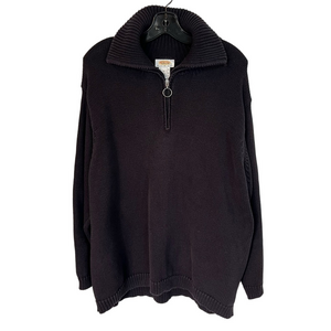 Talbot’s Womens Chunky Half-Zip Mockneck Drop Sleeve Purple Pullover Sweater 3X